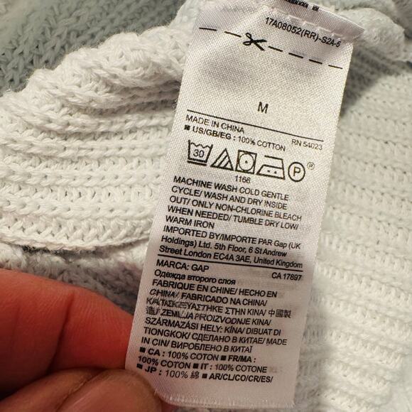 GAP Good Womens Ribbed Textured Baby Blue Mock Turtleneck Cotton Sweater Medium - Picture 6 of 10